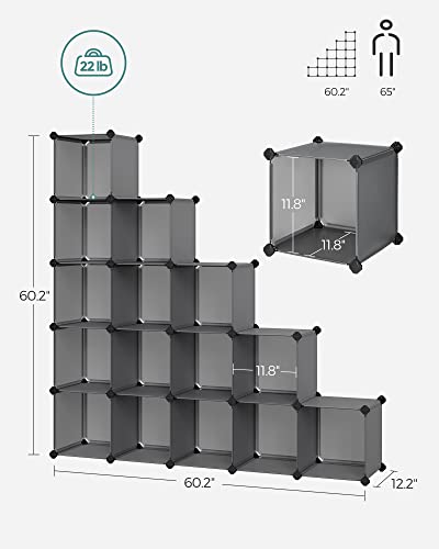 image for SONGMICS Cube Storage Organizer, Set of 16 Plastic Cubes, Closet Organ