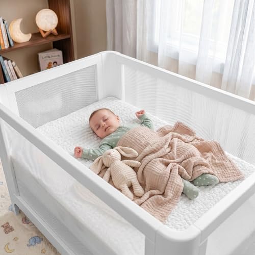 Image of PAULATO BY GA.I.CO Waterproof Crib Mattress Protector - Absorbent Mattress Cover for Toddler & Baby - 28x52 Soft Noiseless Hypoallergenic Machine Washable - Protector with Deep Elastic Skirt