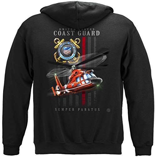 Erazor Bits Coast Guard Tee Shirts Veteran Hoodies - Coast Guard Hooded Sweatshirt -Black Xx-Large cover