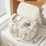 HINATDD Baby Wickeltasche Große Kliniktasche 48x26x22cm Reisewindeltasche Tragetasche Baumwolle Henkeltaschen Mom Bag Diaper Bag Wickeltasche für Unterwegs, Geburt im Krankenhaus, Reisen, Kinderwagen
