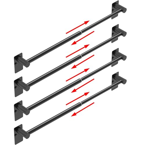 Miroamz Towel Bar, Adhesive or Drill Wall Mount, Matte Black, 4 Pack
