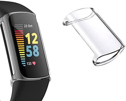 M.G.R.J® Case for Fitbit Charge 5, Soft TPU Cover for Fitbit Charge 5 with Full Protection (Transparent)