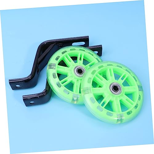 Homoyoyo 2 piezas de ruedas de entrenamiento para bicicleta - estabilizadores resistentes con LED - verde miniatura 7