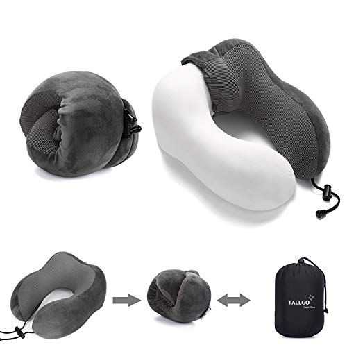 Travesseiro de viagem, melhor travesseiro de pescoço de espuma viscoelástica com suporte de cabeça p