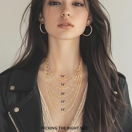 2.7MM 14K Gold Necklaces for Womens Gifts for Birthday 14K Gold Chain for Mens Necklace Stack Elegance in Every Twist Singapore Dainty Golden Necklace for Women Non Tarnish 16-24IN4