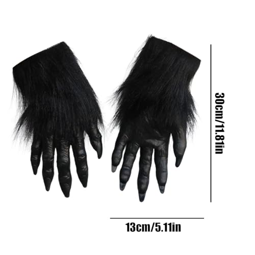 Guantes de hombre lobo con manos de lobo y garras para disfraz de cosplay 5