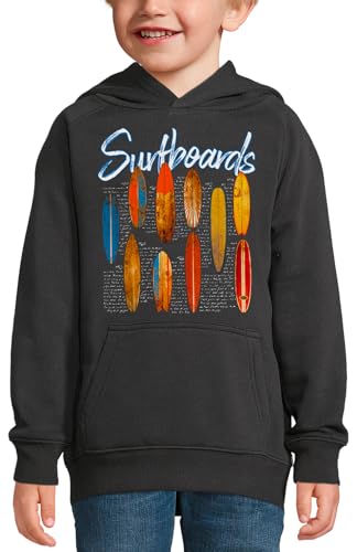 Sweat à capuche surfboards noir 12 ans : fini les vêtements fragiles pour vos enfants
