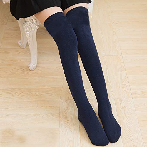 Image of DRESHOW 6 Pairs High Thigh Socks Striped Over Knee Thin Tights Long Stocking for Women Leg Warmer
