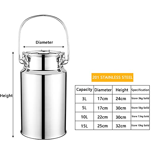 Baril à lait de qualité supérieure en acier inoxydable 201 étanche 3L - 5