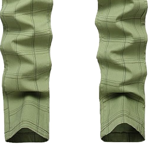 Men's Business Formal Dress Pants Slim Fit Stretchy Suit Pants Casual Stylish Plaid Work Pants​3