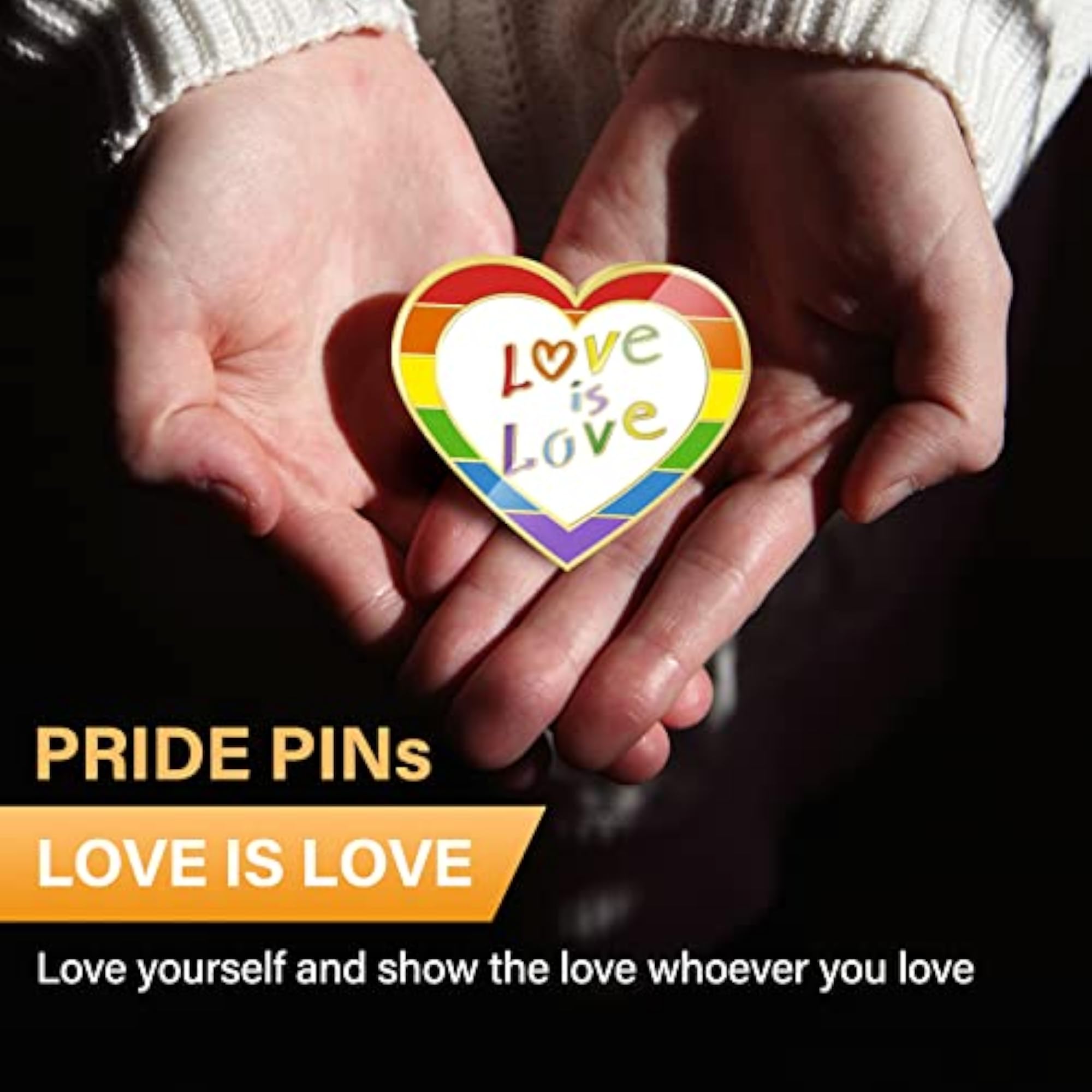 Love is Love Rainbow Heart Enamel Pins Set