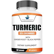 American Standard Supplements Turmeric Extract - Curcumin 95% with Ginger Root Extract & Black Pepper Extract 60 Vegan Capsules, 60 Servings