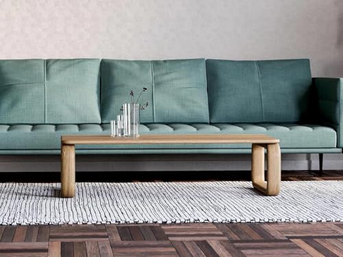 Image of Solid Sheesham Wood Coffee Table, Wooden Center Table for Living Room, Rectangular Modern Coffee Table with Natural Finish Durable Furnitures (Mango Wood, 46x20x18inch)