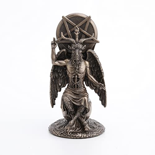 Estatua Baphomet Sentado en Globo 21.6 cm Bronce