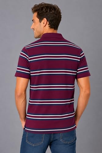 Image of SANE ORIGINALS Half Sleeve Polo T-Shirt for Men with Pocket || Stripe Collar and Pocket T-Shirt for Men Half Sleeves