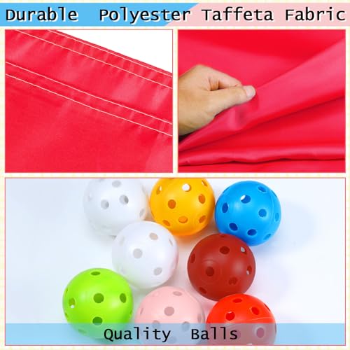 Kathfly Red Hole Tarp Team Building Game 98 x 70 Inch Learning Fun Team Building Games for Work with 8 Pcs Team Building Ball for Teamwork Group by Kathfly - Image 3