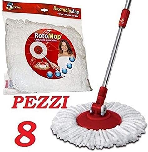 8 PZ Ricambio Panno Tondo in Microfibra per