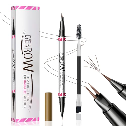 Microblading Eyebrow Pen, Dual Ended Eyebrow Pencil with 2 Micro-Fork-Tip