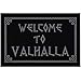 MoonWorks® Paillasson avec inscription « Welcome to Valhalla Viking Willkommen » antidérapant et lavable, Noir, 60 x 40 cm
