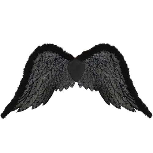 Ailes d'ange tombé amscan adulte en noir taille unique pour déguisement