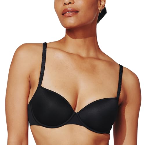 ThirdLove Classic T Shirt Bra, Tshirt Bras for Women, Everyday T-Shirt Comfort Bra, Smoothing for No-Show Lines, Underwire Support, Bras for Women Black