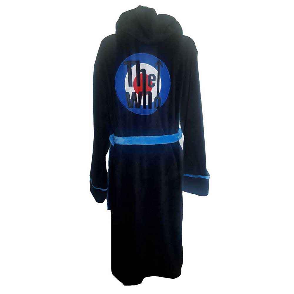 The Who Bathrobe Target Band Logo Official Black Super Soft Fleece Unisex M