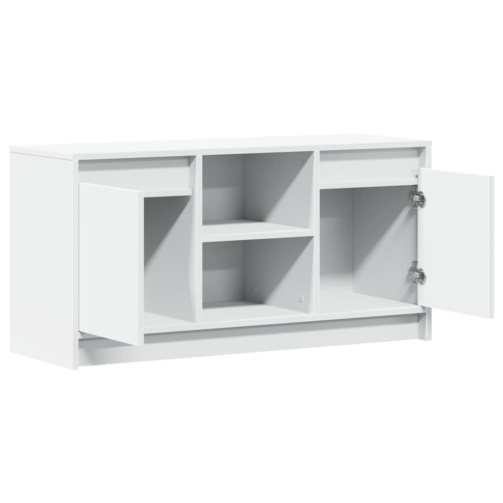 vidaXL Mobile Porta TV con LED Bianco 100x34x50 cm in Truciolato, Mobile TV con luci LED, credenza TV, Mobile dispositivi multimediali, Supporto TV