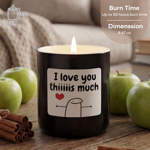 Koimysa Jar Candles Gifts for Men Women, Apple Cinnamon Candles Aromatherapy Candle for Mom Girlfriends Lovers, Funny Candles for White Elephant Fathers Mothers Day Birthday Valentines — view 4