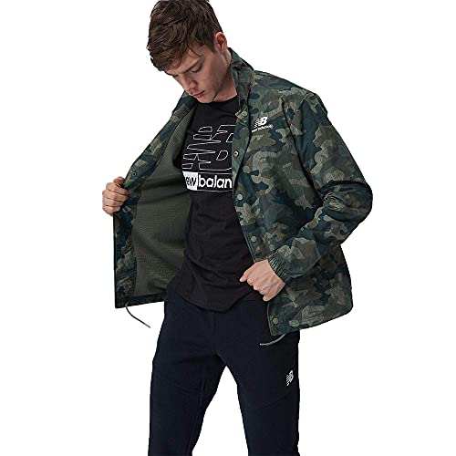 New Balance Men's Classic Coaches Stacked Jacket, Mineral Green, Large #TOP7