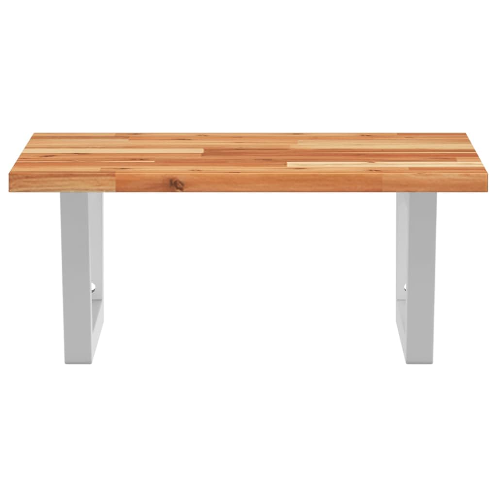 Mangloder Estantería para lavabo de pared de acero y madera maciza de acacia, 50 x 50 cm, con soporte trapezoidal, estante para ahorrar espacio para baño, lavabo, cosméticos y toallas