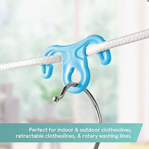 Washing Line Hanging Hooks by Smiths® | 24 Pack | Clothes Hook Windproof Pegs | Perfect for Clothesline, Rotary Washing Line, Coat Hangers & Drying Rack | Reduces Need To Iron Clothes