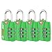 Forge TSA Locks 4 Pack Green - Open Alert Indicator, Easy Read Dials, Alloy Body