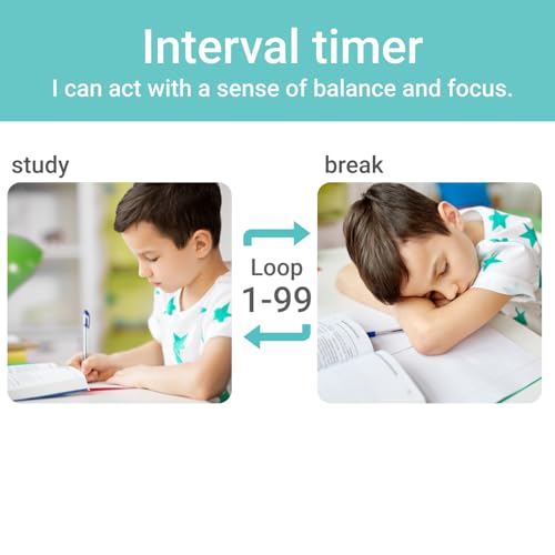 dretec My Routine Learning Timer, Timer, Countdown, Silence, Volume Switching Function, Up to 199 Minutes and 55 Seconds, Repeat, Interval Timer, Study Timer, Clock Function, Multiple Timer Settings, - Image 2