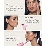 REVO Genie | 3-in-1 Face & Neck Beauty Massager with Heat, 3 Light Therapies, Smart Vibration | Red Light, Blue Light, Green Light Therapy for Smooth Glowing Skin - Pink Pearl - Image 5