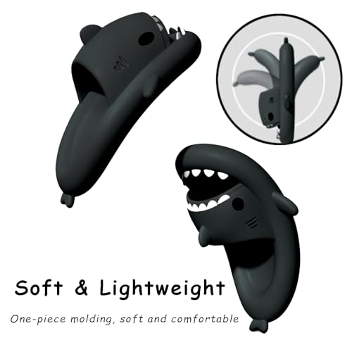 rosyclo Shark Slides for Women and Men, Cute Shark Slippers Adult Youth Cloudy Summer Soft Lightweight Anti-Slip Thick Sole Beach House Cloud Cushioned Shower Slide Sandals Indoor Outdoor2