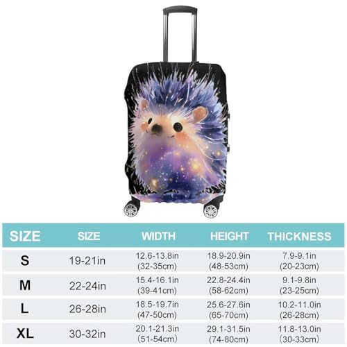 Watercolor Glowing Hedgehog Luggage Covers Washable Travel Suitcase Cover Elastic Baggage Protector2