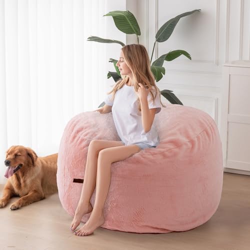 Giant Bean Bag Chair Bed for Adults, Convertible Lazy Chair to Floor Mattress Bed