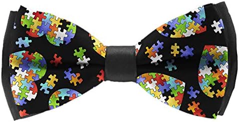 INWANZI Classic Adjustable Bow Tie for Men & Boys, Pre-Tied Party Bowtie (Colorful Autism Awareness)