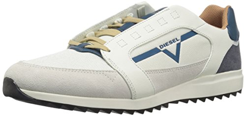 Diesel Men's V-STAFFETTA S-FLEETT Sneaker, Dirty White/Legion Blue, 10 M US