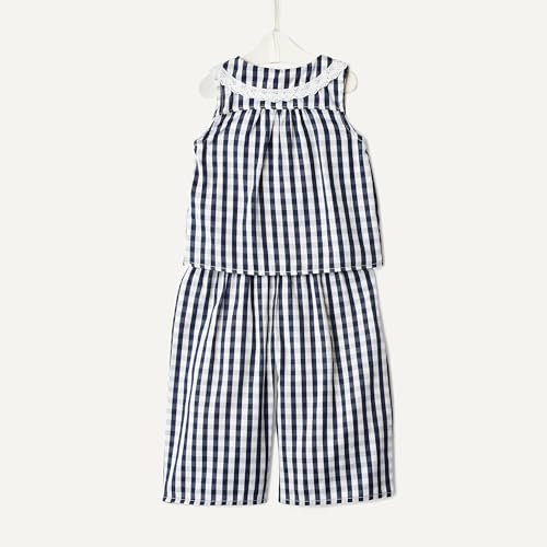 Image of Amazon Essentials x Sofia Grainge Toddlers and Baby Girls' Cotton Sateen Sleeveless Top and Pants Play Set