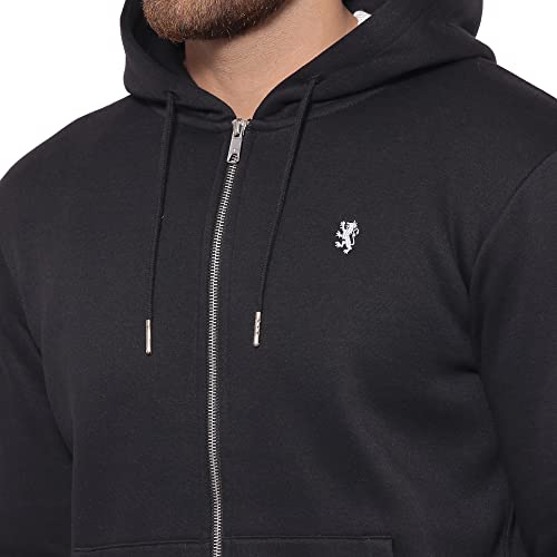 Image of Red Tape Men's Black Solid Hoodies