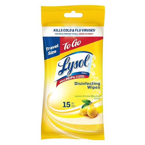 Disinfecting Wipes Flatpacks, 1-Ply, 6.69 x 7.87, Lemon and Lime Blossom, White, 15 Wipes/Flat Pack, 24 Flat Packs/Carton