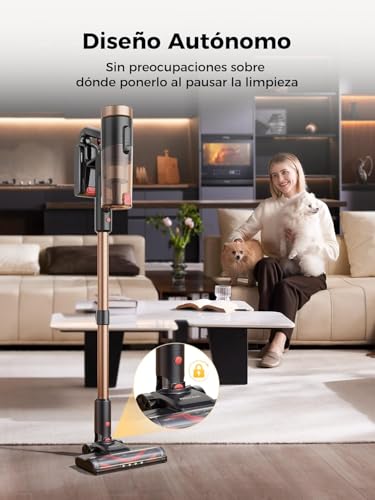 Proscenic P11 Ultra Aspiradora sin Cable 50KPa/500W/50Min, Aspiradora Escoba Vertical Potente con Luz Verde, Cepillo Antienredos y Pantalla LED para Alfombras/Suelos/Pelo de Mascotas - imagen 5