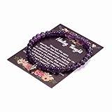 Healing Thoughts Get Well Gift for Women Fashion Amethyst Bead Bracelet with Sweet Message Gift Card
