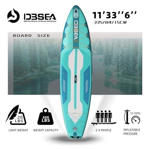 Image of 11 ft Inflatable Stand Up Paddle Board with Accessories, Extra Wide Paddle Board for Adults & Youth, Heavy Duty Inflatable SUP for 2 Person, 11'35 inch /11'34 inch /11'33 inch