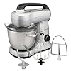 Hamilton beach electric stand mixer 4 quarts dough hook flat beater attachments splash guard 7 speeds with whisk silver  urban country home decor