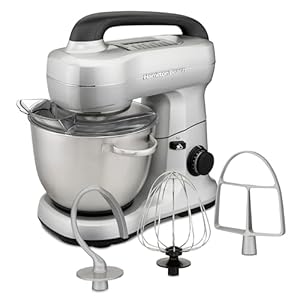 Hamilton beach electric stand mixer 4 quarts dough hook flat beater attachments splash guard 7 speeds with whisk silver  urban country home decor