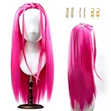 ZHOAOUAO Cosplay Perücke Kinder, Anime Verkleiden Prop, Kinderrollenspiele Kostümzubehör, Cosplay Kostüm Accessoires für Halloween Karneval Fasching Maskenball Dress-up Party (M-Rosenrot)