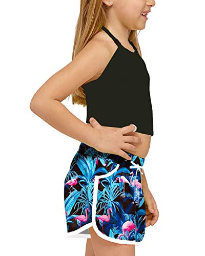 Image of Deerose Kids Hawaiian Swim Board Shorts Quick Dry Active Swim Trunk 5-14 Years