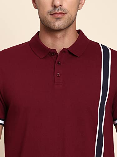 Image of Dennis Lingo Men's Slim Fit Burgundy Polo T-Shirt